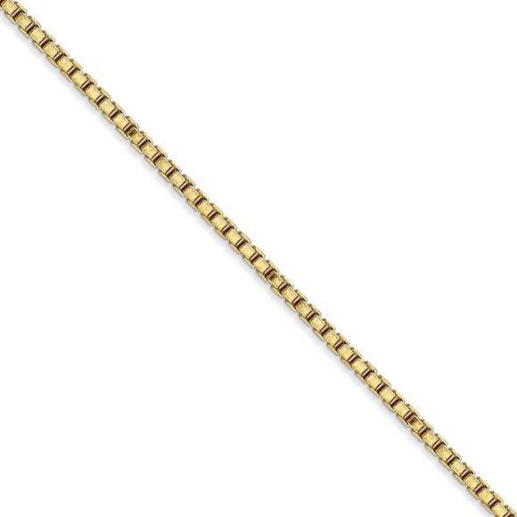 1.9mm, 14k Yellow Gold, Solid Box Chain Necklace, 28 Inch - Picture 1 of 7